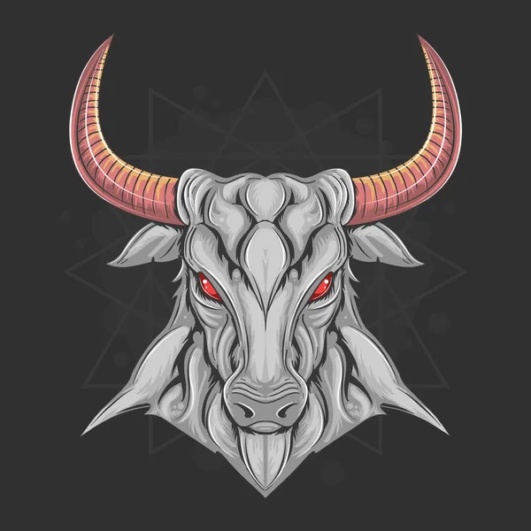 Bull Head Shirt Design Artwork — Vetor de Stock