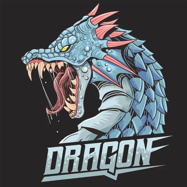 Dragon Head Angry Logo — Wektor stockowy