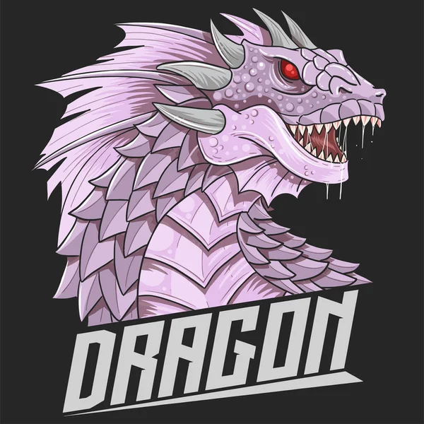 Dragon Head Purple Vector — Stockvektor
