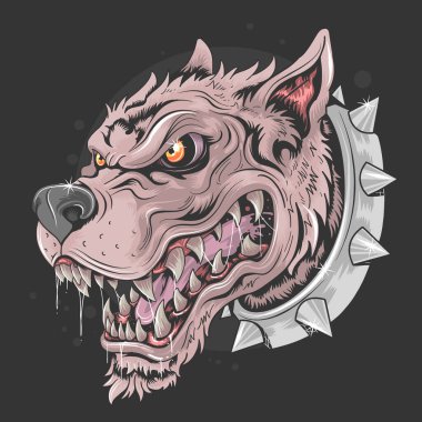 Köpek vahşi punk sanat detay vektörü