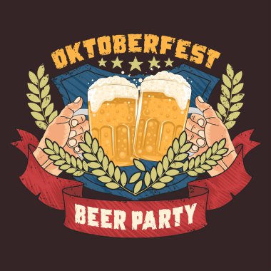 Ekim Festivali 'nde bira partisi. Arkasında Amerikan bayrağı var.