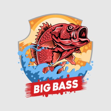 Red snapper fishing season. editable layers vector clipart