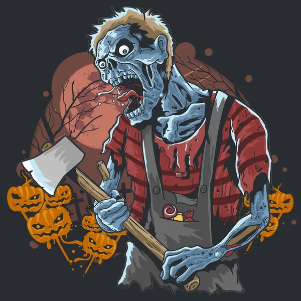 Halloween Zombie Mummie Vector Kunstwerk — Stockvector