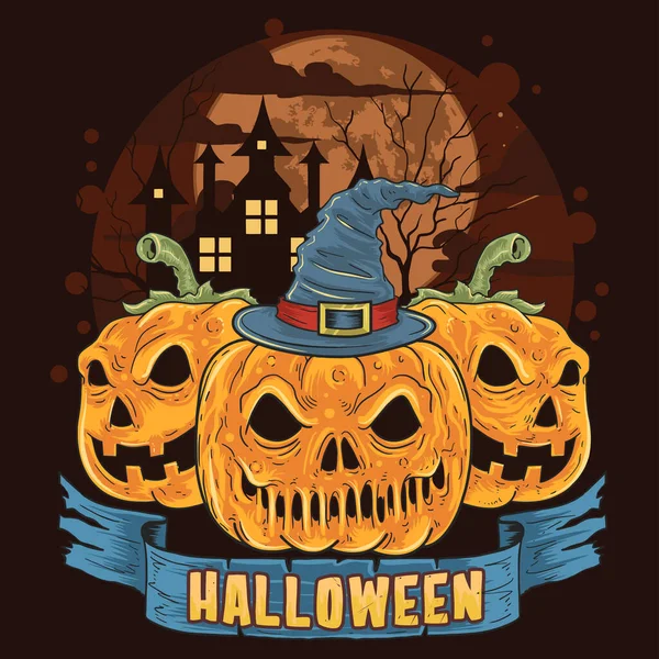 Hromada Halloween Tykví — Stockový vektor