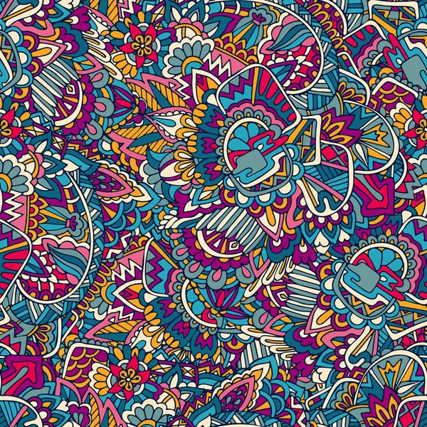 Costuras vectoriales patrón abstracto dibujado a mano con garabato floral — Foto de stock gratis