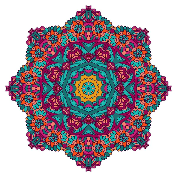 Colorido Tribal étnico festivo abstracto floral Vector patrón — Archivo Imágenes Vectoriales