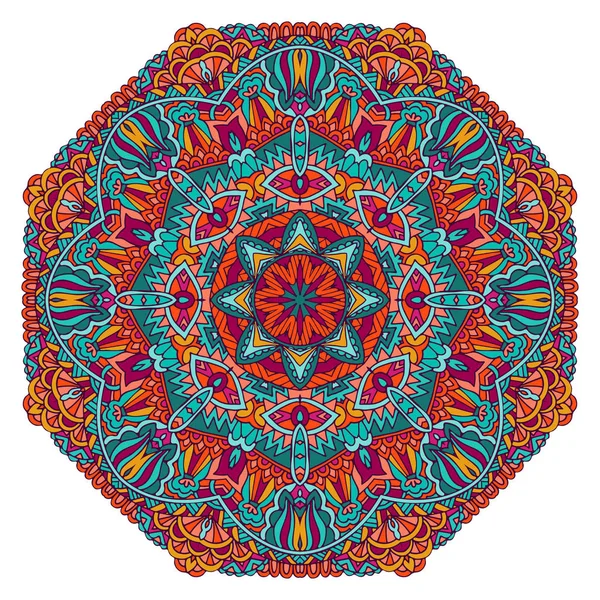 Mandala disegno floreale elemento colorato ornamento elegante — Vettoriale Stock