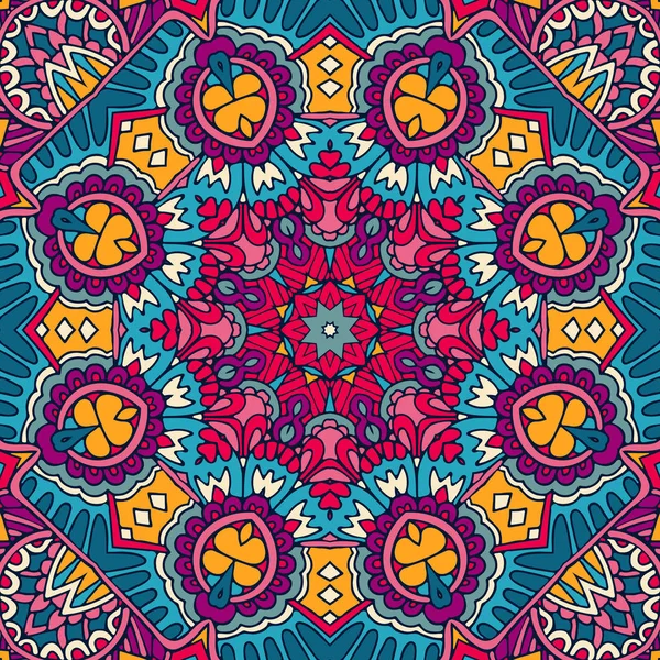 Mandala. Ornement rond ethnique coloré. Art vectoriel — Image vectorielle