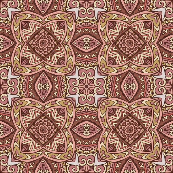 Patrón ornamental de mandala medallón vintage sin costuras geométricas étnicas — Archivo Imágenes Vectoriales