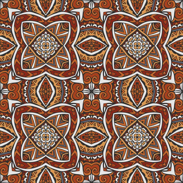 Etnik geometrik sorunsuz vintage madalyon mandala dekoratif desen — Stok Vektör