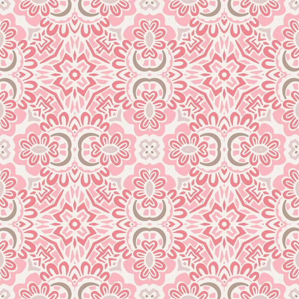 Geométrico decorativo rosa patrón de azulejos vector de diseño . — Vector de stock