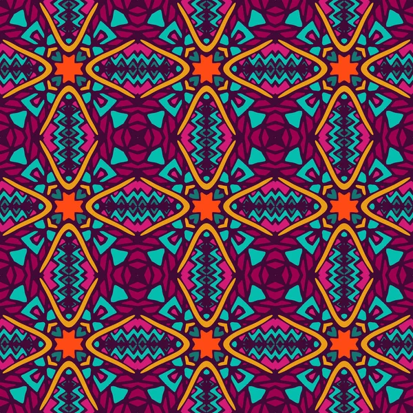 Motif ornemental tribal ethnique coloré — Image vectorielle