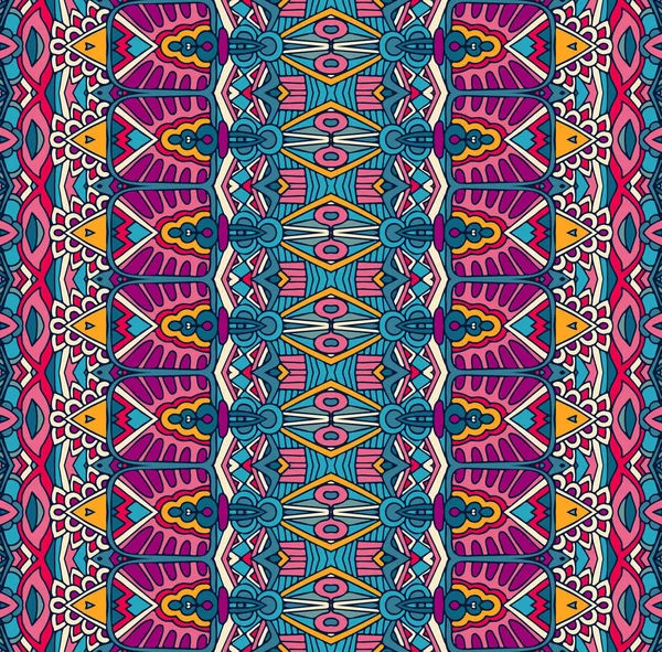 Племенной винтажный абстрактный геометрический бесшовный орнаментальный рисунок — стоковый вектор
