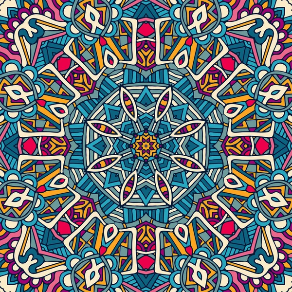 Modèle floral vectoriel abstrait et festif ethnique tribal coloré — Image vectorielle