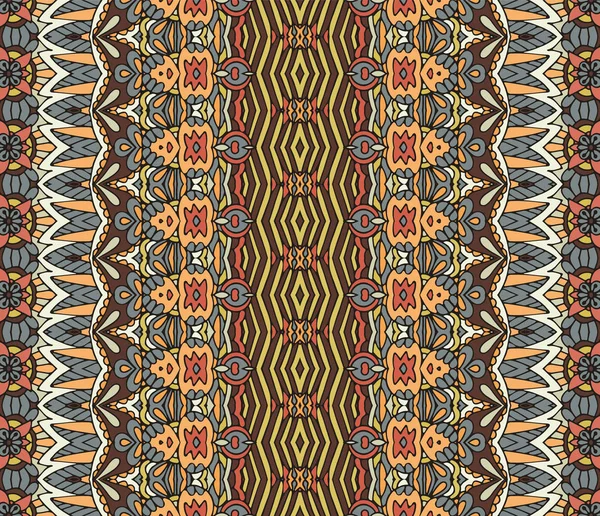 Племенной винтажный абстрактный геометрический бесшовный орнаментальный рисунок — стоковый вектор