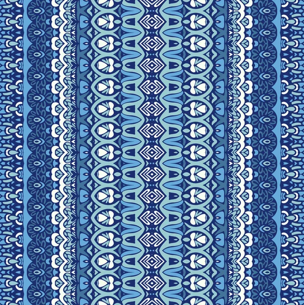 Abstrato design de borda tapete listrado azul geométrico — Vetor de Stock