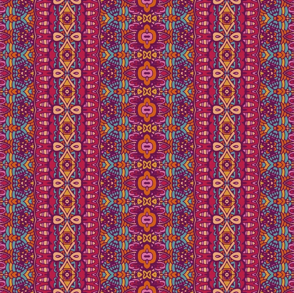 Этнический племенной праздничный узор для ткани. Абстрактный геометрический красочный бесшовный орнаментальный узор . — стоковый вектор