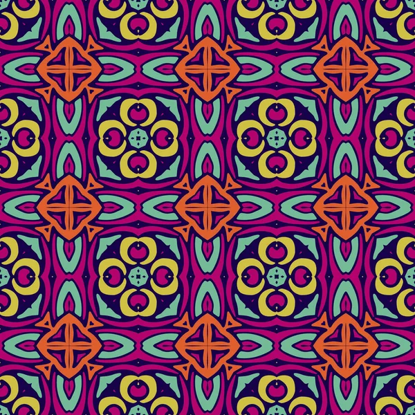Abstracto geométrico colorido intrincado patrón sin costura ornamental . — Archivo Imágenes Vectoriales