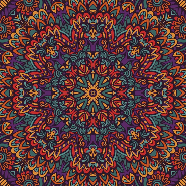 Etnische naadloze ontwerp met Tribal Indiase bloemen. Feestelijke kleurrijke mandala patroon sieraad. Voor behang en fabrick — Gratis stockfoto