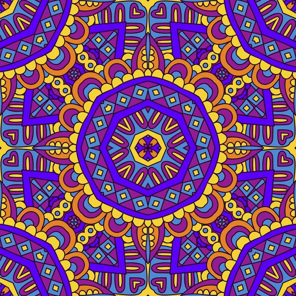 Abstract festive colorful mandala vector ethnic tribal pattern — Stock Vector