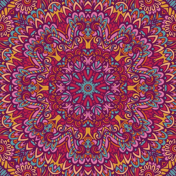 Colorido Tribal étnico festivo abstracto floral Vector patrón — Vector de stock