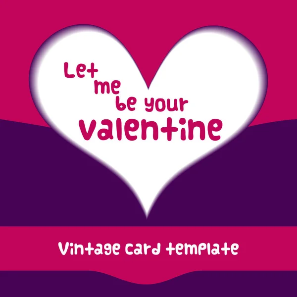 San Valentín papel corazón plantilla cartel abstracto tarjeta diseño — Vector de stock