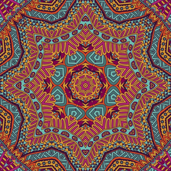 Mandala lignes doodle fond décoré. Vintage décoratif Dessiné à la main motifs orientaux fond . — Image vectorielle