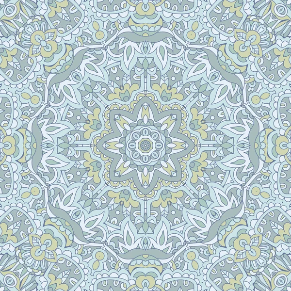 Mignon fond vectoriel abstrait mandala motif floral sans couture en couleur pastel — Image vectorielle