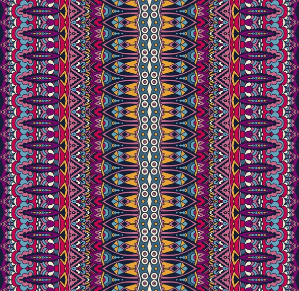 Племенной винтажный абстрактный геометрический полосатый красочный этнический бесшовный орнаментальный рисунок — стоковый вектор
