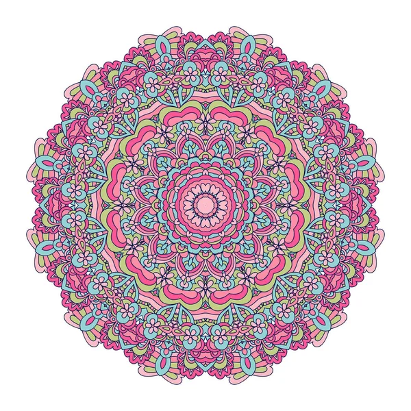 Mandala diseño floral adorno colorido elemento elegante — Vector de stock