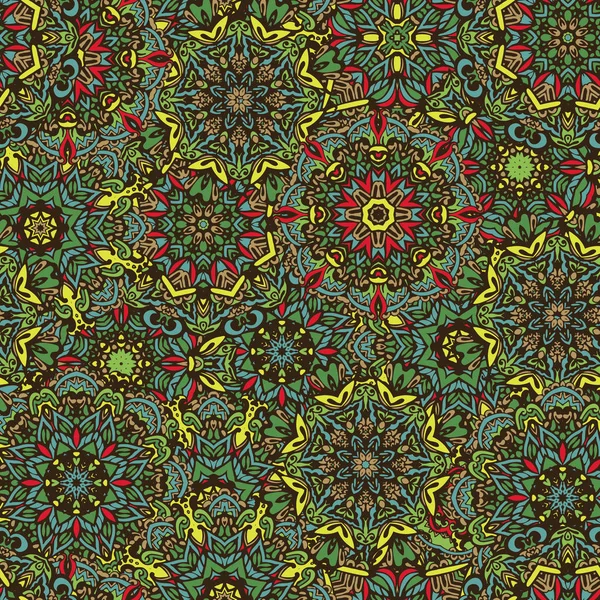 Mandala sem costura flor padrão abstrato primavera verde — Fotos gratuitas