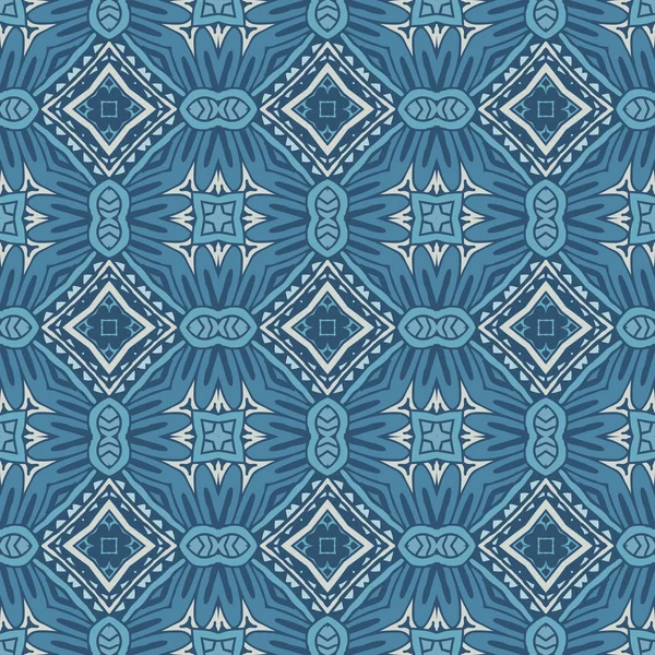 Azulejos de patrón sin costura azul vector abstarct fondo — Archivo Imágenes Vectoriales