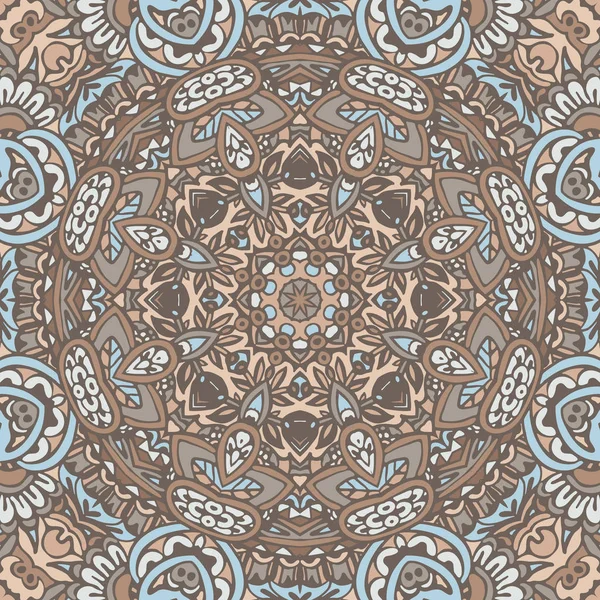 Schattig naadloze abstracte betegelde patroon vector Boheemse mandala achtergrond — Stockvector