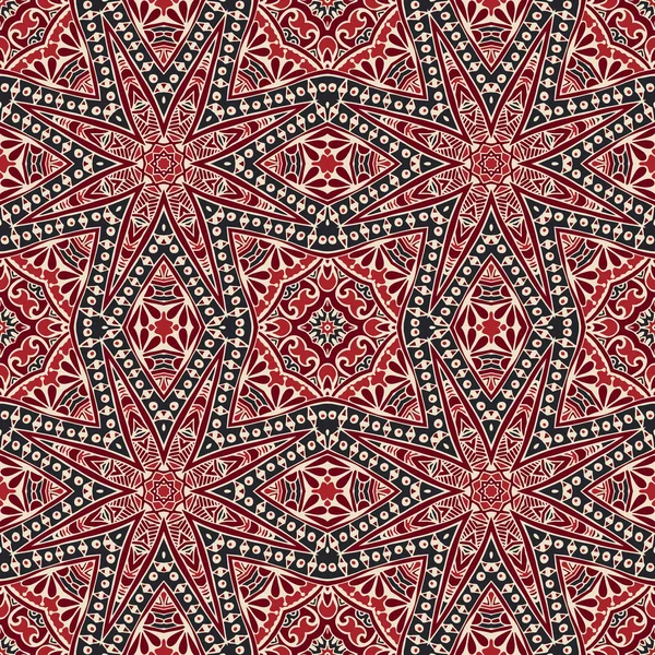 Orientaliska geometriska prydnad, doodle sömlösa mönster, kakel design, vektor illustration — Stock vektor