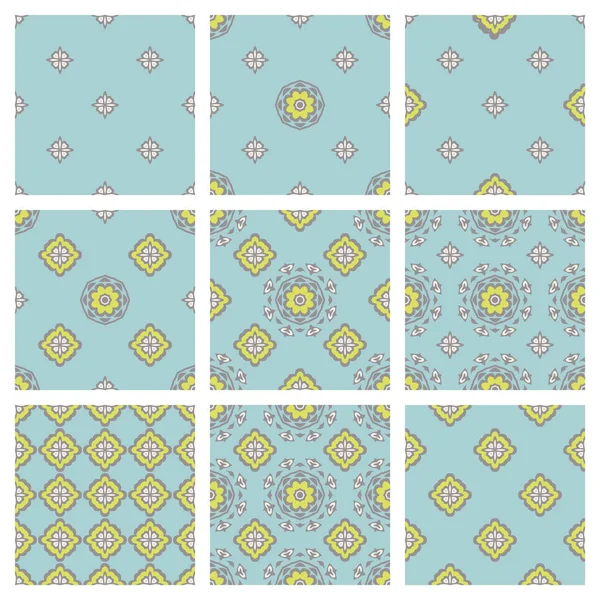 The set of patterns classic tile Retro modern graphic for textile . — Stock Vector