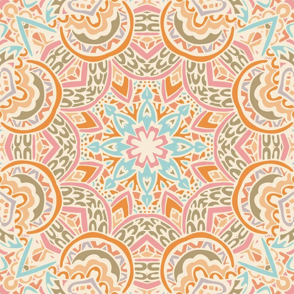 Abstracte Mandala doodle stijl achtergrond patroon sier — Stockvector