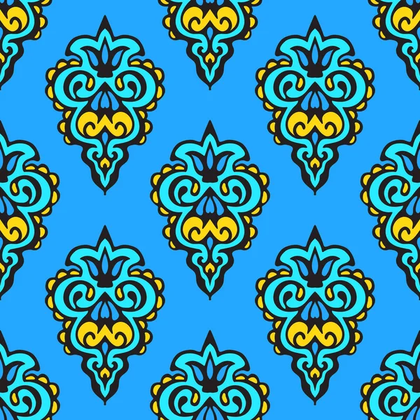 Vector naadloze abstracte hand getekend stijl patroon. Achtergrond ornament kleurrijk — Stockvector