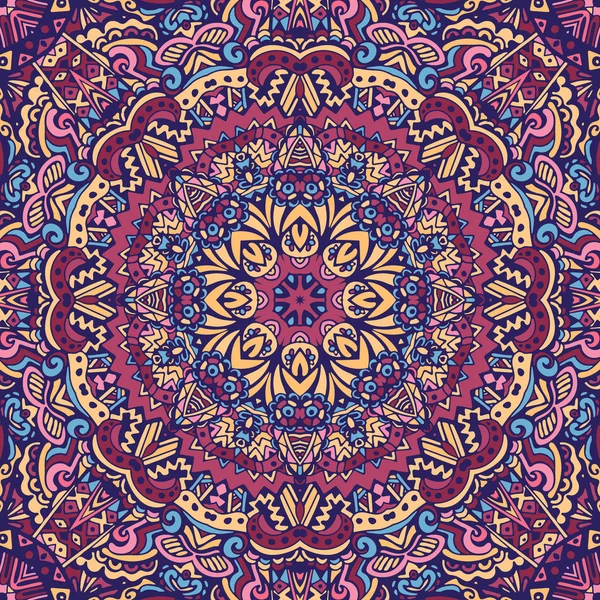 Tribal colorido étnico festivo abstrato floral vetor padrão — Vetor de Stock