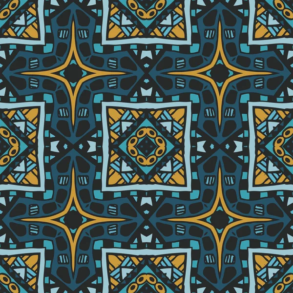 Fondo abstracto sin costura azulejos patrón vectorial geométrico — Vector de stock