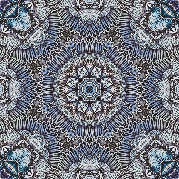 Aquarel abstracte sier Mandala hand getekende backround. Digitale kunst clipart voor scrapbooking — Stockfoto