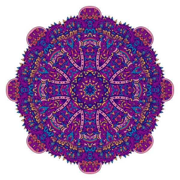 Mandala geometrico messicano disegno floreale elemento colorato ornamento elegante — Vettoriale Stock