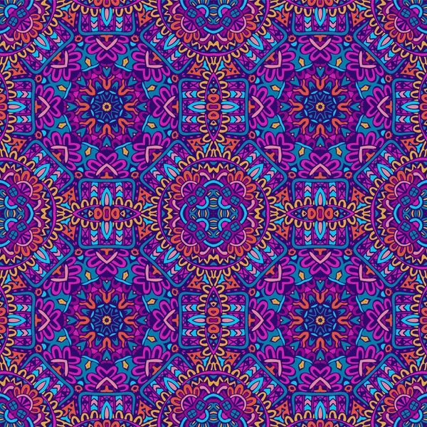 Abstrato festivo colorido floral mandala vetor étnico padrão boho — Vetor de Stock