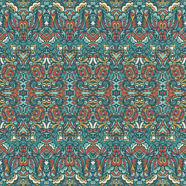 Tribal vintage abstrait floral géométrique ethnique sans couture motif ornemental — Image vectorielle