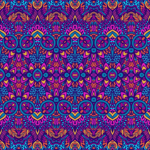 Feestelijke kleurrijke naadloze vector patroon psychedelische doodle kunst — Stockvector