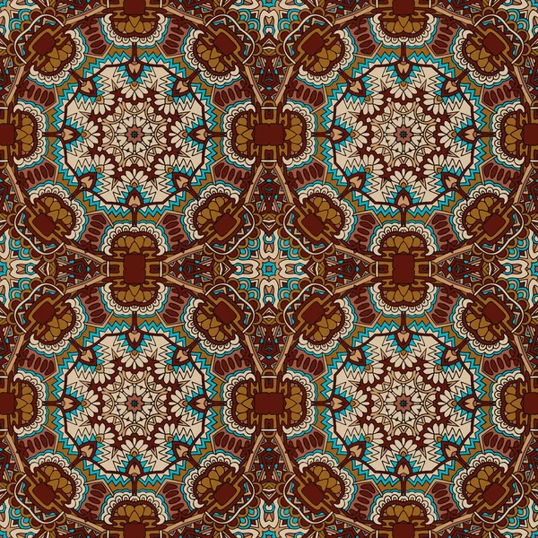 Naadloze geometrische etnische vintage medaillon mandala sier patroon — Stockvector