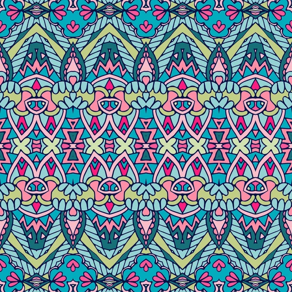 Tribal vintage abstracte bloemen geometrische etnische naadloze patroon ornamentale — Stockvector