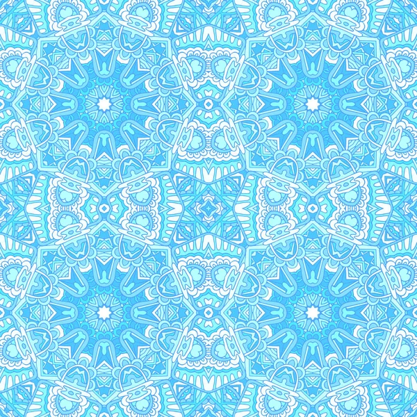 Textuur naadloze vector patroon Arabesque van blauwe en witte Oosterse tegels, ornamenten doodle — Stockvector