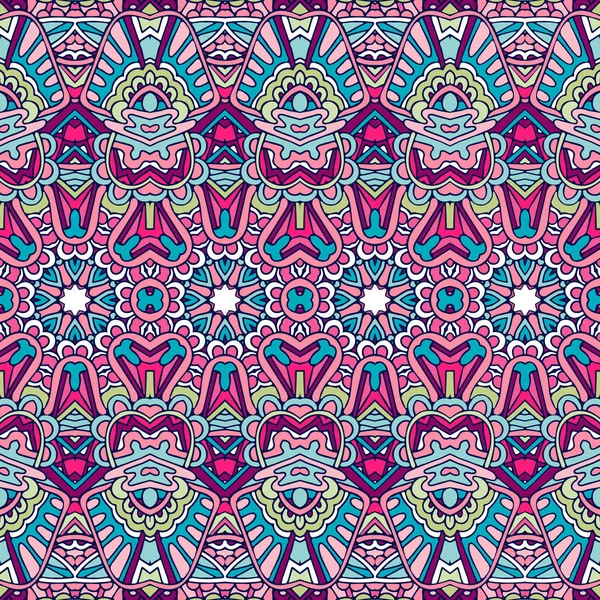 Garabato geométrico colorido vector decorativo abstracto patrón sin costuras — Archivo Imágenes Vectoriales