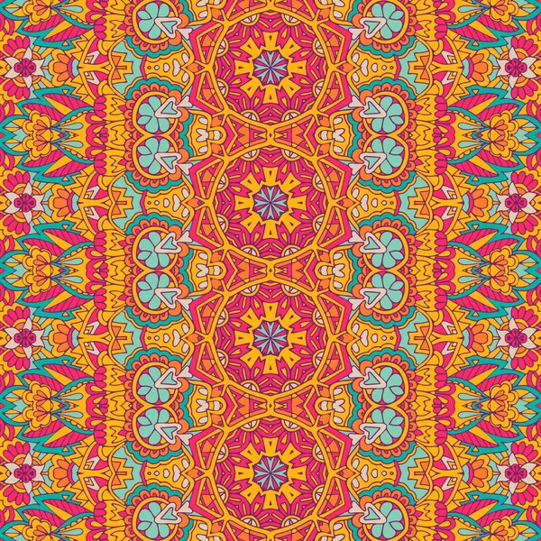 Patrón étnico de vector floral colorido festivo abstracto para tela — Archivo Imágenes Vectoriales