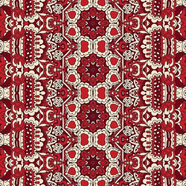 Vector étnico abstracto inconsútil patrón textil festivo fondo — Vector de stock